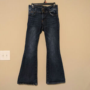 Stag Jeans Boho Western Mid To High Wasited 3 Button Bell Bottom Jeans